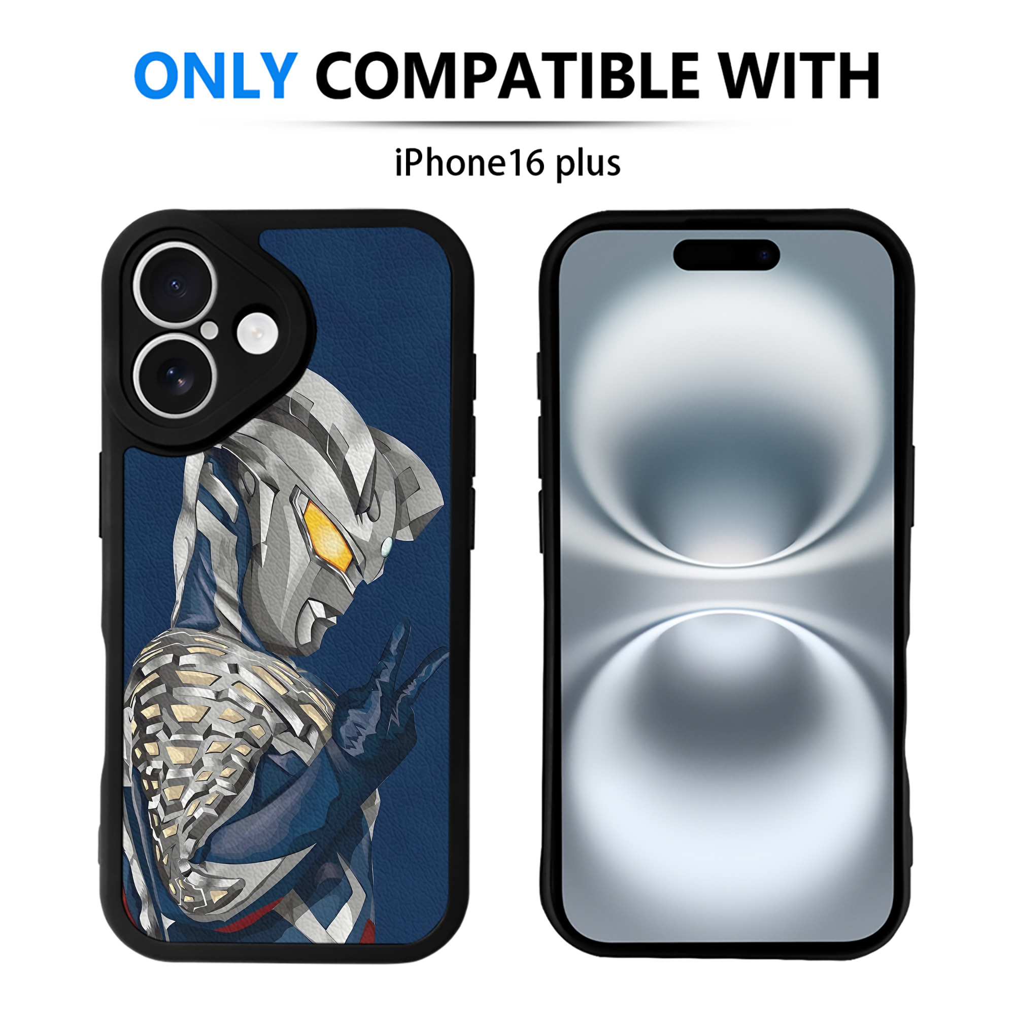 （画像用） ウルトラマン Ultraman 【iPhone 16シリーズ対応】シリコンスマホケース（レザー調） 材質：シリコン